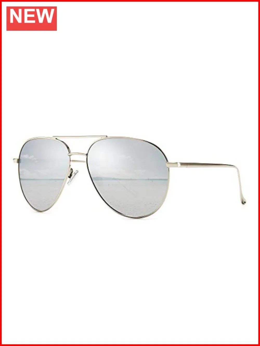 Oversized Aviator Sunglasses Women Polarized Mirrored Metal Frame UV Protection